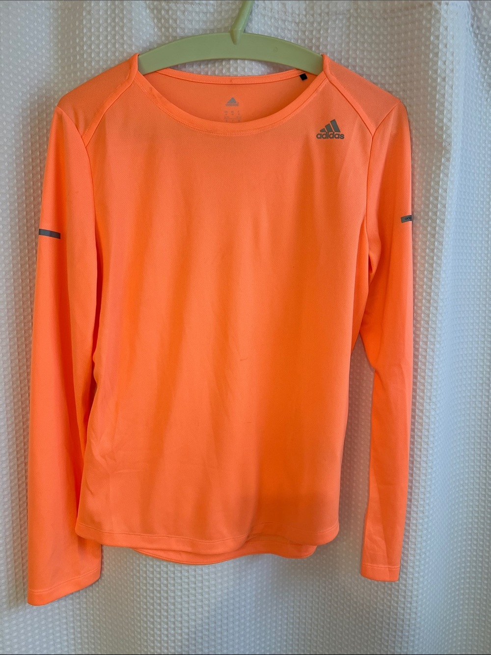 adidas Neon Orange Long Sleeve Performance Top—626-010